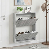 Vidaxl wandgemonteerde schoenkast arnhem 71 x 17 x 86 cm bewerkt hout
