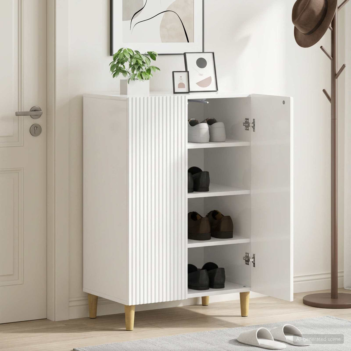 Vidaxl schoenenkast arnhem 59,5 x 39,5 x 90 cm bewerkt hout