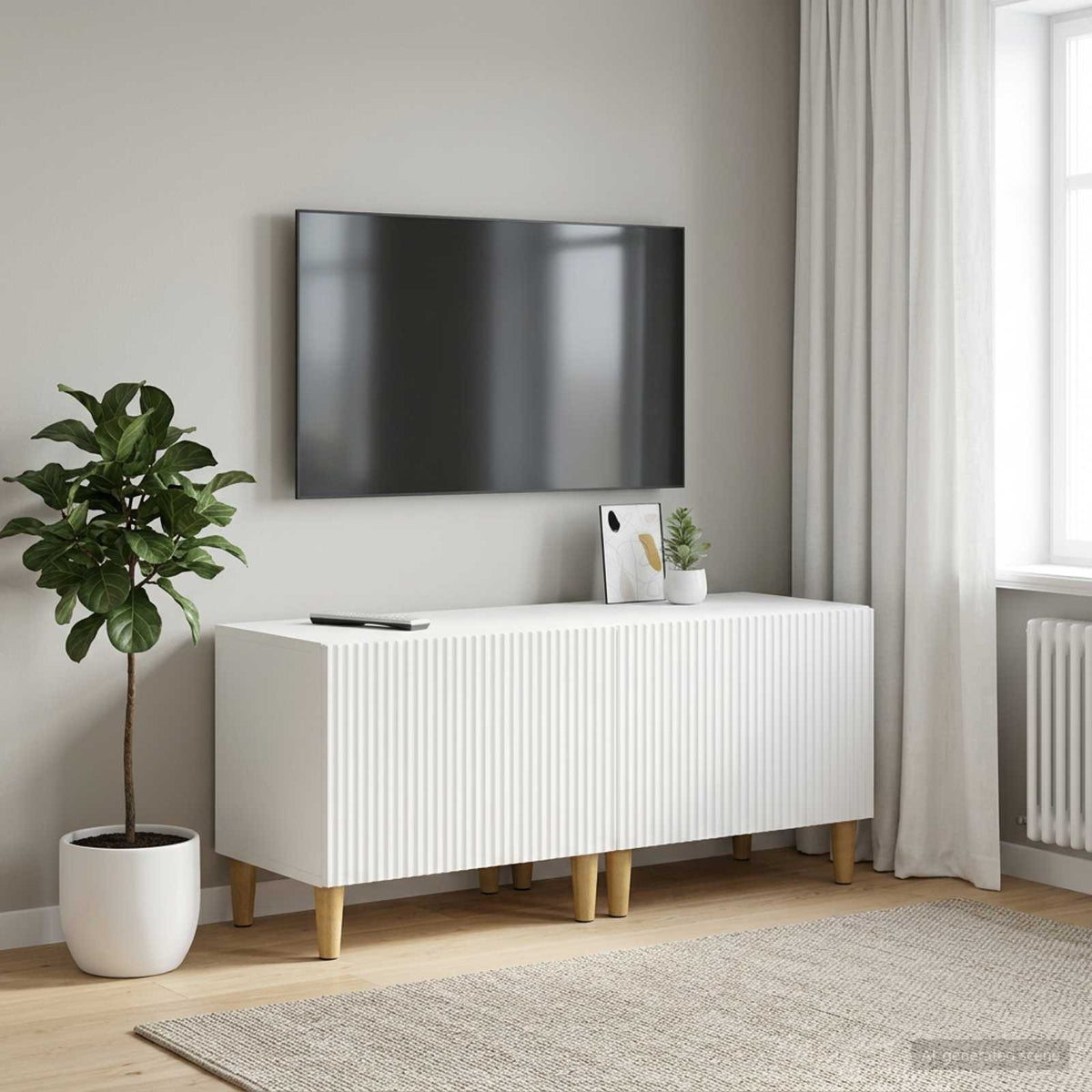Vidaxl tv-meubel wit bewerkt hout