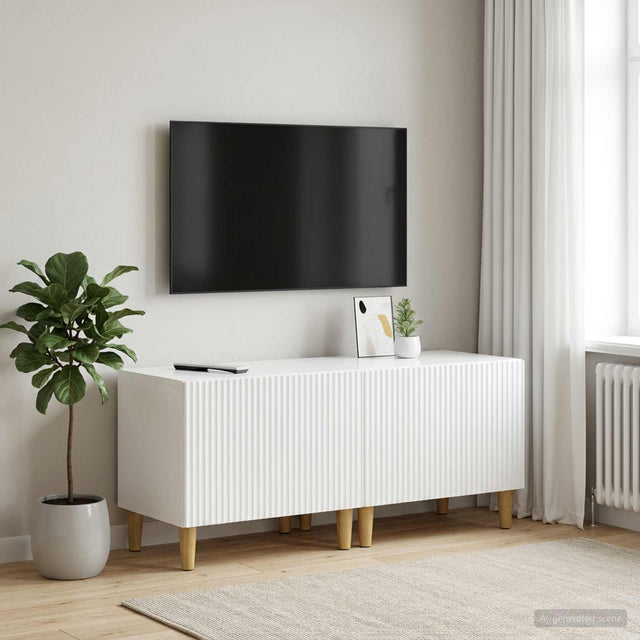 Vidaxl tv-meubel hoogglans wit bewerkt hout