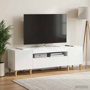 Vidaxl led tv-meubel arnhem 153 x 35 x 43 cm hoogglans wit