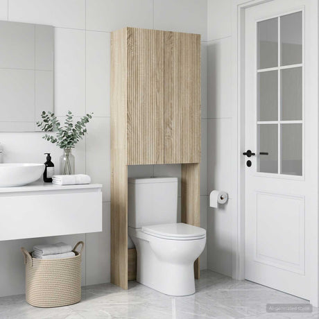 Vidaxl toiletkast arnhem sonoma eiken 66 x 25,5 x 190 cm bewerkt hout