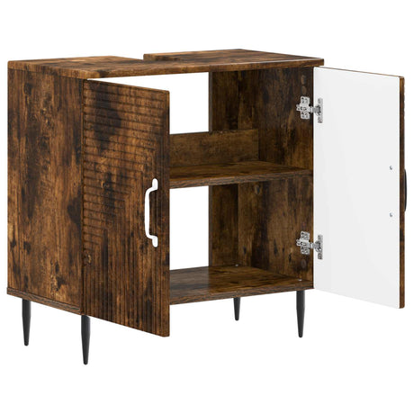 Vidaxl badkamer wastafelkast haarlem gerookt eiken 59,5 x 31,5 x 59 cm