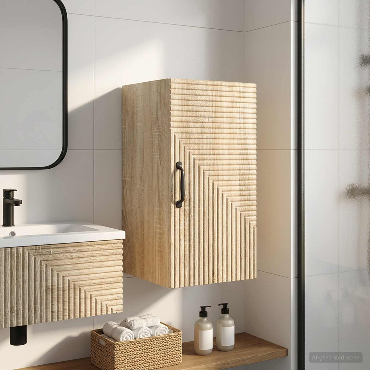 Vidaxl badkamer wandkast haarlem sonoma eiken 30 x 31 x 59 cm