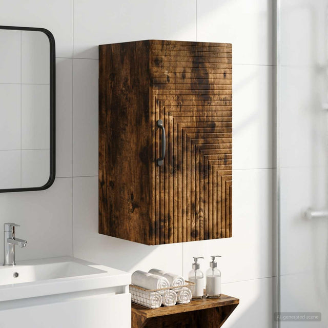 Vidaxl badkamer wandkast haarlem gerookt eiken 30 x 31 x 59 cm