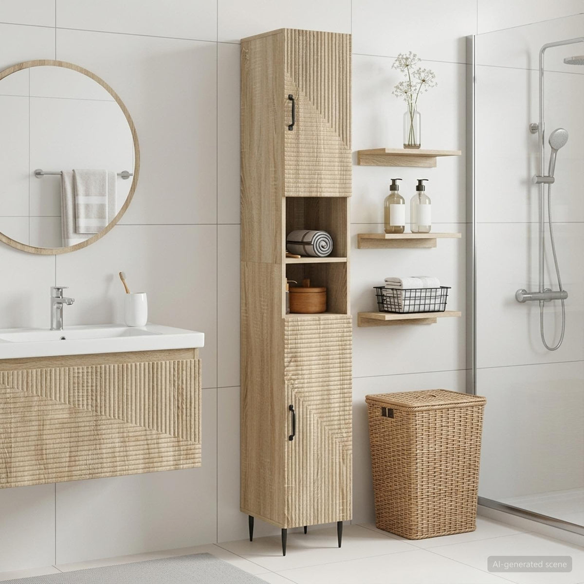 Vidaxl badkamerkast met open plank haarlem sonoma eiken