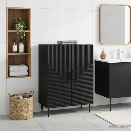 Vidaxl badkamer opbergkast haarlem zwart 59,5 x 31 x 80 cm