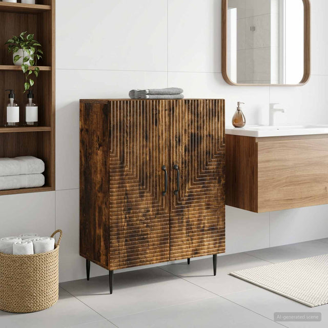 Vidaxl badkamer opbergkast haarlem gerookt eiken 59,5 x 31 x 80 cm