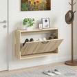 Vidaxl wandgemonteerde schoenkast haarlem 71 x 17 x 43 cm bewerkt hout