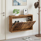 Vidaxl wandgemonteerde schoenkast haarlem 71 x 17 x 43 cm bewerkt hout
