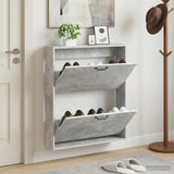 Vidaxl wandgemonteerde schoenkast haarlem 71 x 17 x 86 cm bewerkt hout