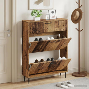 Vidaxl schoenenkast haarlem 78 x 24 x 103 cm bewerkt hout oud hout