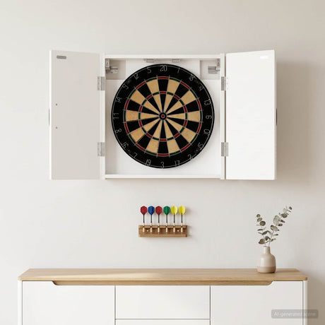 Vidaxl dartbord kabinet haarlem wit 52,5 x 10,5 x 53,5 cm bewerkt hout