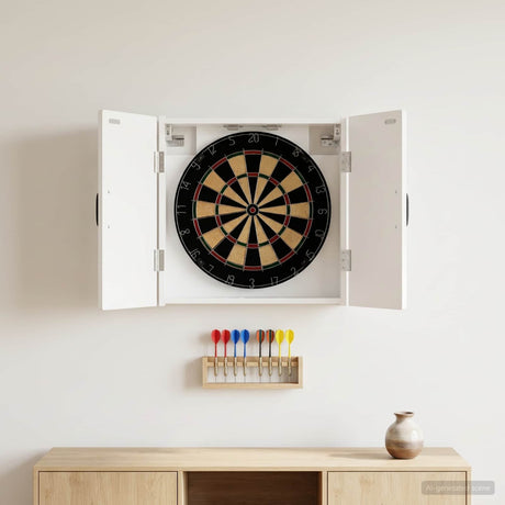 Vidaxl dartbord kabinet haarlem hoogglans wit 52,5 x 10,5 x 53,5 cm