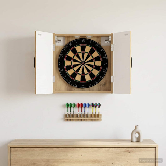 Vidaxl dartbord kabinet haarlem artisanaal eiken 52,5 x 10,5 x 53,5 cm