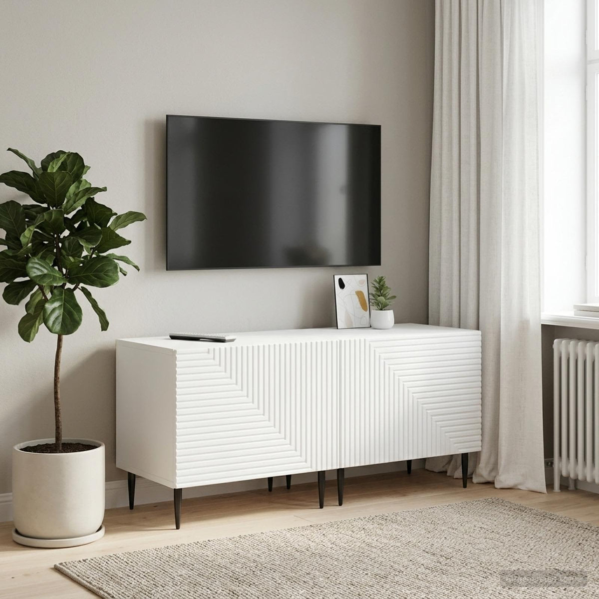 Vidaxl tv-meubel wit bewerkt hout