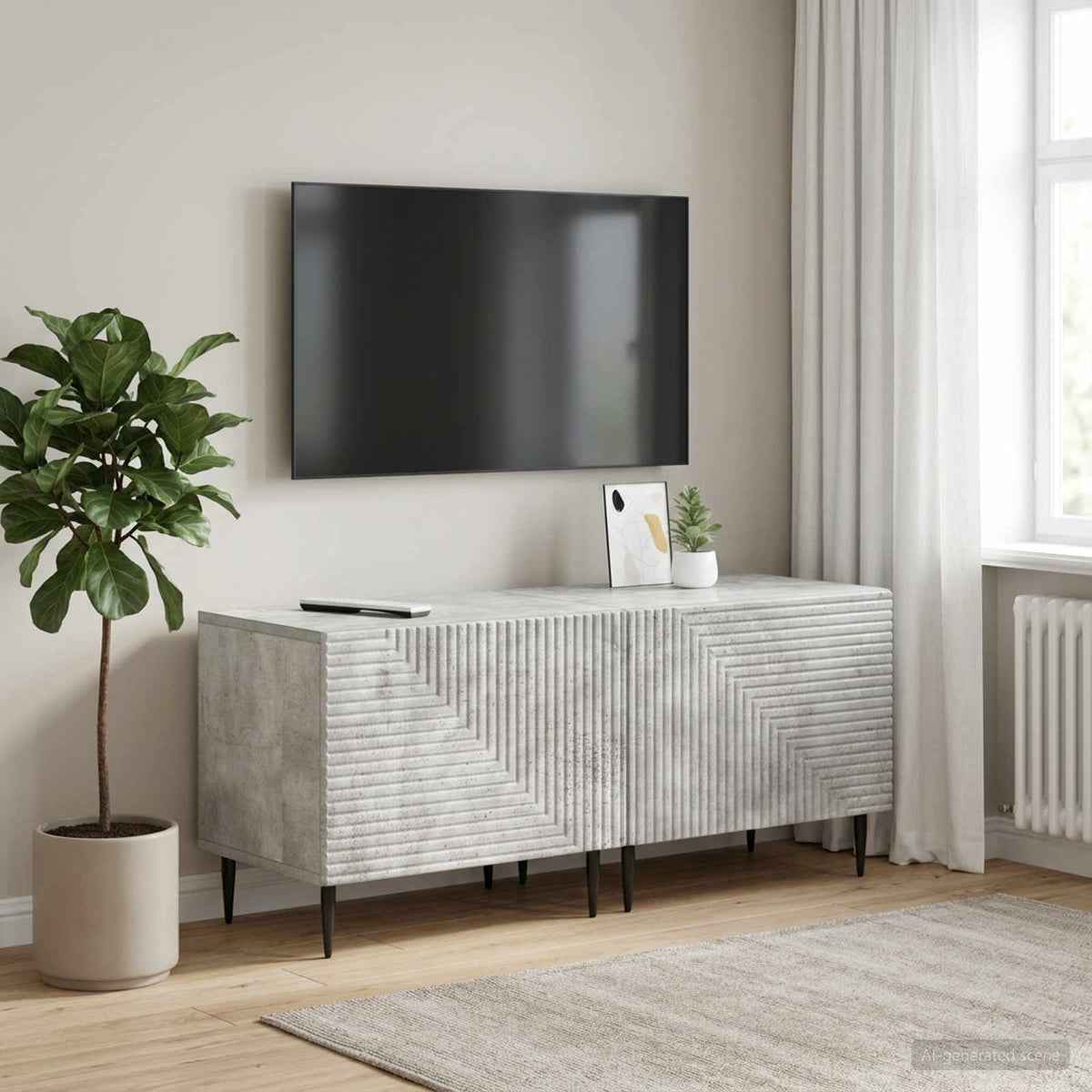 Vidaxl tv-meubel betongrijs bewerkt hout