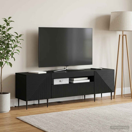Vidaxl led tv-meubel haarlem 153 x 35 x 43 cm zwart bewerkt hout