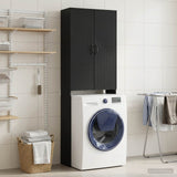 Vidaxl toiletkast haarlem zwart 66 x 25,5 x 190 cm bewerkt hout