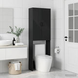 Vidaxl toiletkast haarlem zwart 66 x 25,5 x 190 cm bewerkt hout