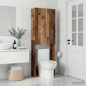 Vidaxl toiletkast haarlem oud hout 66 x 25,5 x 190 cm bewerkt hout