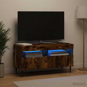 Vidaxl led tv-meubel haarlem 81 x 35 x 43 cm gerookt eiken