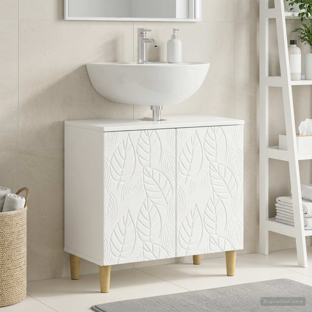 Vidaxl badkamer wastafelkast delft hoogglans wit 59,5 x 31,5 x 59 cm