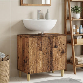 Vidaxl badkamer wastafelkast delft oud hout 59,5 x 31,5 x 59 cm