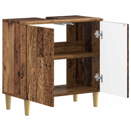 Vidaxl badkamer wastafelkast delft oud hout 59,5 x 31,5 x 59 cm