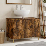 Vidaxl badkamer wastafelkast delft gerookt eiken 82 x 41 x 59 cm