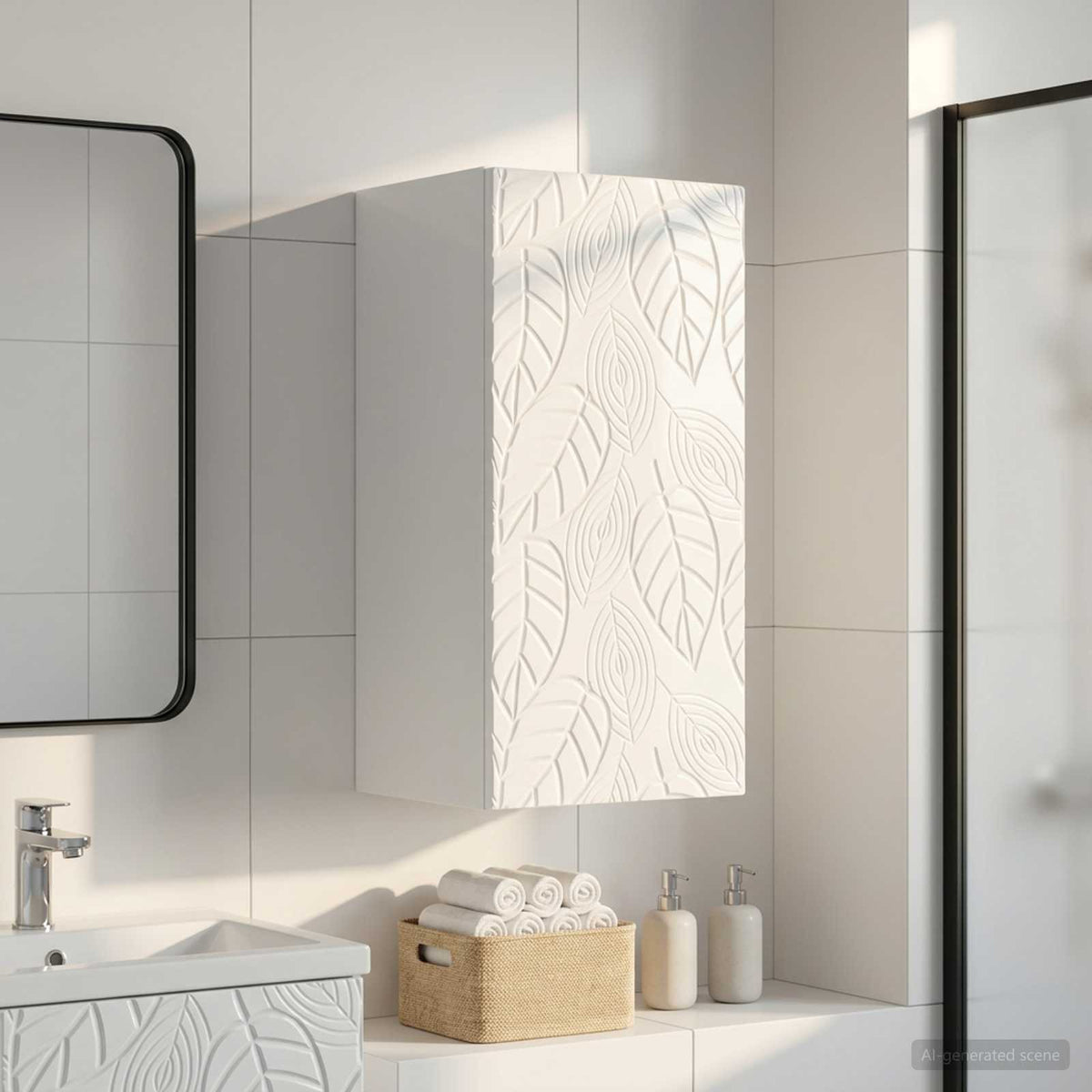 Vidaxl badkamer wandkast delft hoogglans wit 30 x 31 x 59 cm