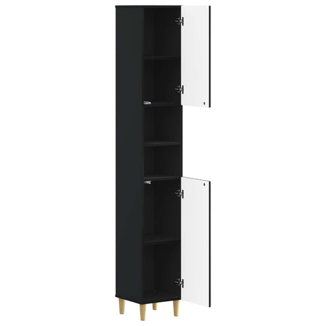 Vidaxl badkamerkast met open plank delft zwart 30 x 31 x 190 cm