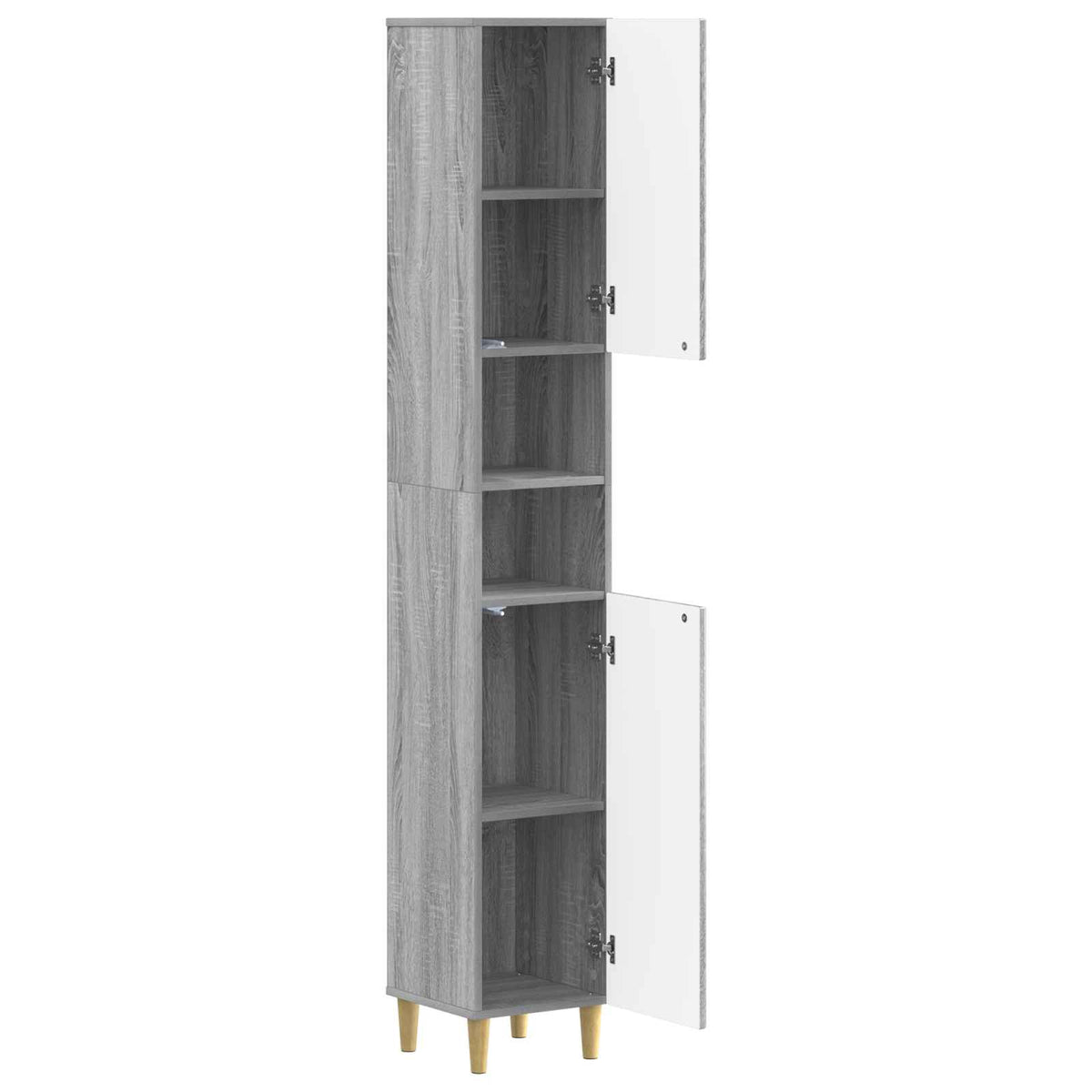 Vidaxl badkamerkast met open plank delft grijs sonoma 30 x 31 x 190 cm