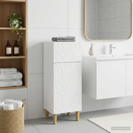 Vidaxl badkamer opbergkast delft wit 30 x 31 x 80 cm bewerkt hout