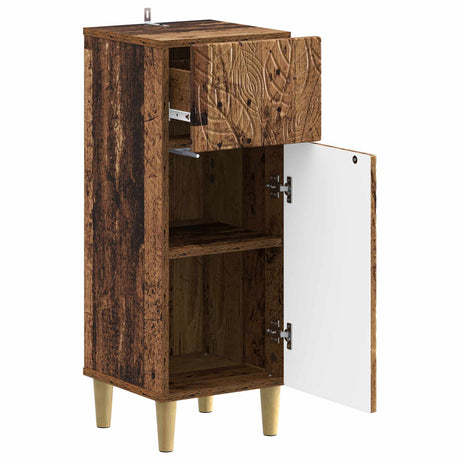 Vidaxl badkamer opbergkast delft oud hout 30 x 31 x 80 cm bewerkt hout