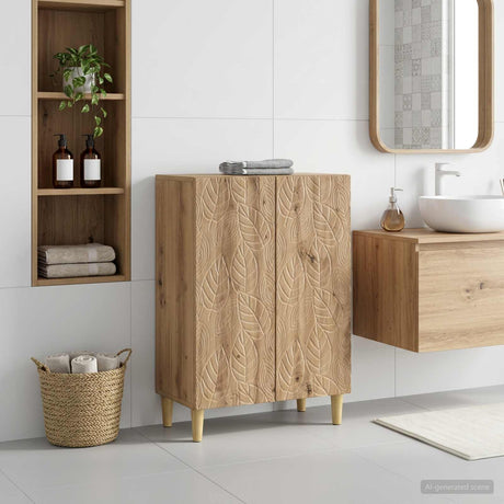 Vidaxl badkamer opbergkast delft artisanaal eiken 59,5 x 31 x 80 cm