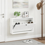 Vidaxl wandgemonteerde schoenkast delft 71 x 17 x 43 cm bewerkt hout