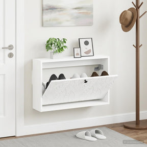 Vidaxl wandgemonteerde schoenkast delft 71 x 17 x 43 cm bewerkt hout