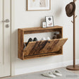 Vidaxl wandgemonteerde schoenkast delft 71 x 17 x 43 cm bewerkt hout