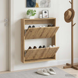 Vidaxl wandgemonteerde schoenkast delft 71 x 17 x 86 cm bewerkt hout