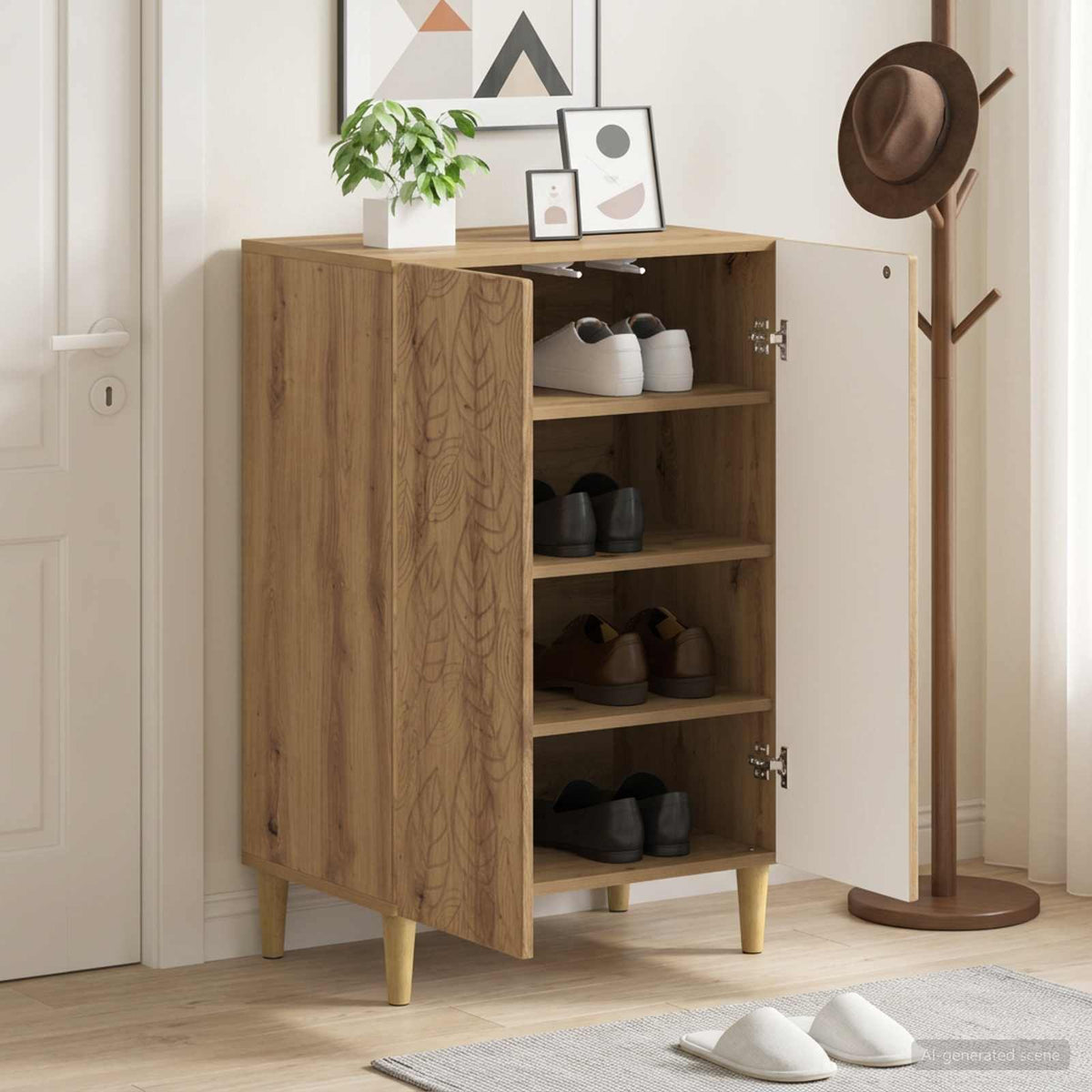 Vidaxl schoenenkast delft 59,5 x 39,5 x 90 cm bewerkt hout