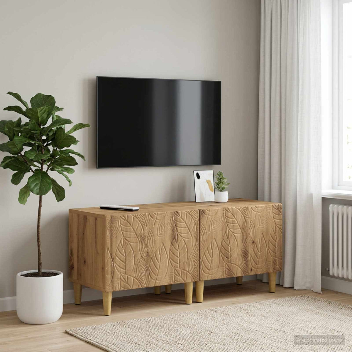 Vidaxl tv-meubel artisanaal eiken bewerkt hout