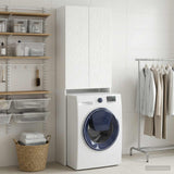 Vidaxl toiletkast delft wit 66 x 25,5 x 190 cm bewerkt hout
