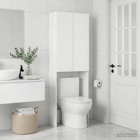 Vidaxl toiletkast delft wit 66 x 25,5 x 190 cm bewerkt hout