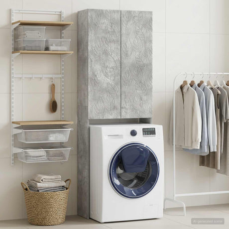 Vidaxl toiletkast delft betongrijs 66 x 25,5 x 190 cm bewerkt hout
