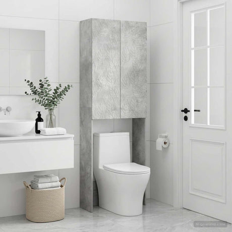 Vidaxl toiletkast delft betongrijs 66 x 25,5 x 190 cm bewerkt hout