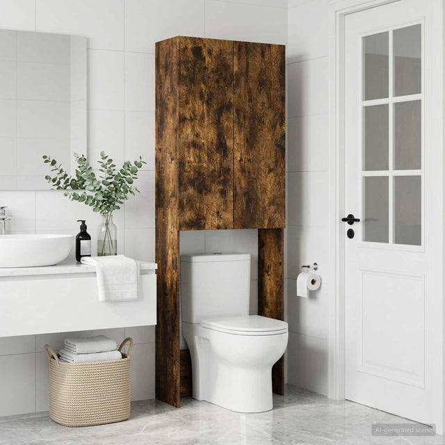 Vidaxl toiletkast delft gerookt eiken 66 x 25,5 x 190 cm bewerkt hout