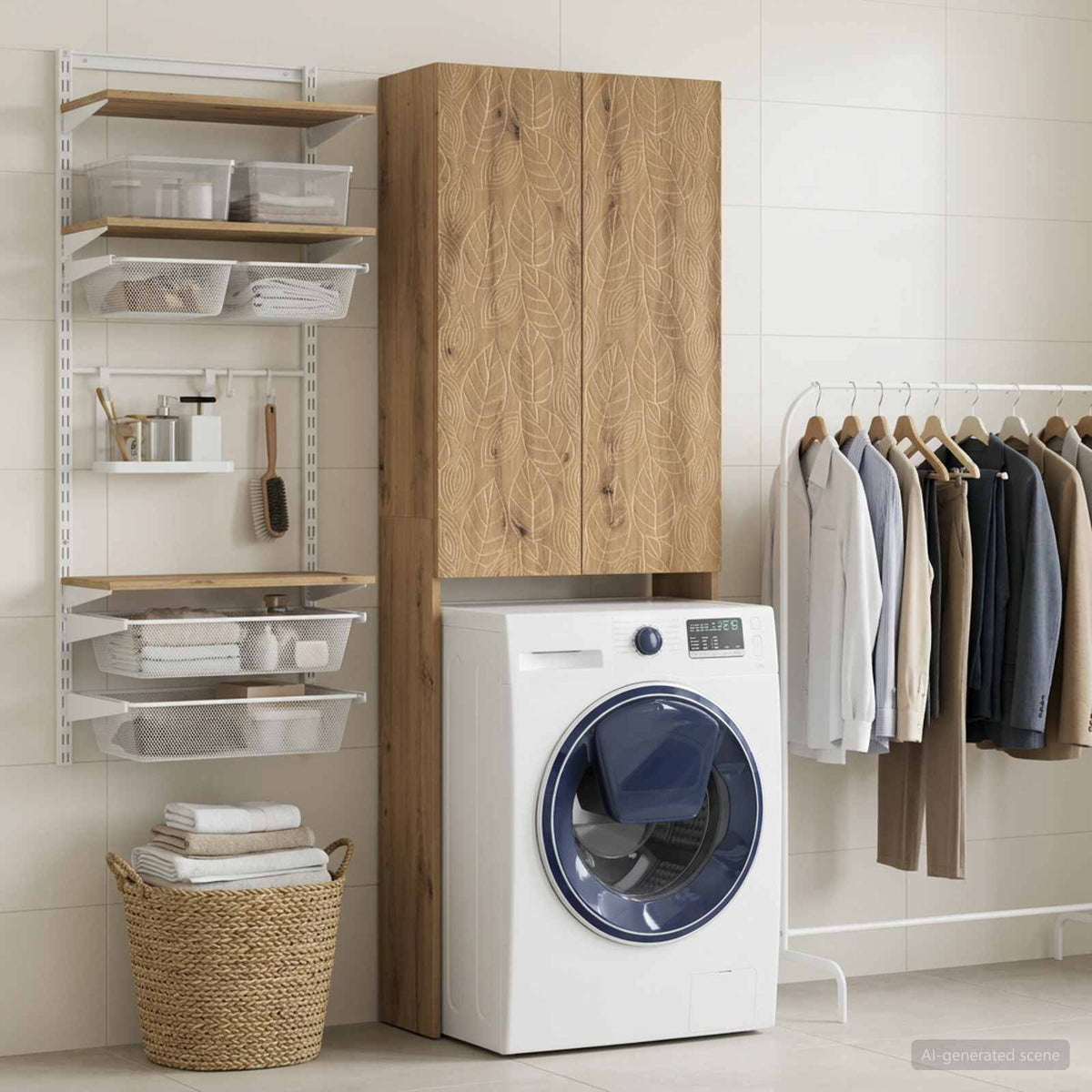 Vidaxl toiletkast delft artisanaal eiken 66 x 25,5 x 190 cm