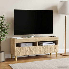 Vidaxl led tv-meubel sonoma eiken bewerkt hout
