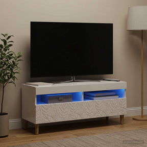 Vidaxl led tv-meubel hoogglans wit bewerkt hout